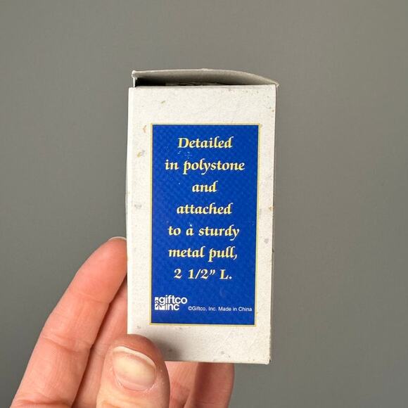 NWT Vintage White & Gold Trumpeting Angel Fan Pull - Picture 3 of 8